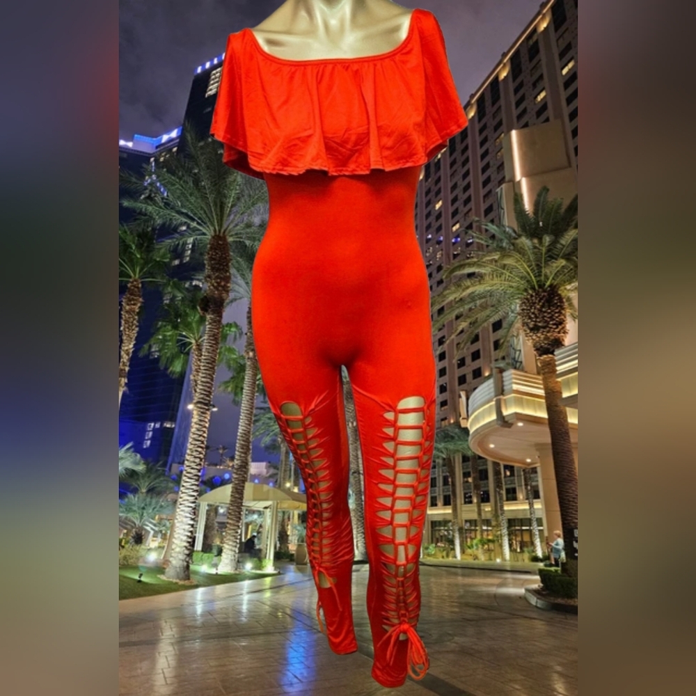 Red romper jumpsuit
